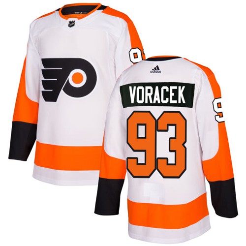 Adidas Flyers #93 Jakub Voracek White Road Authentic Stitched NHL Jersey
